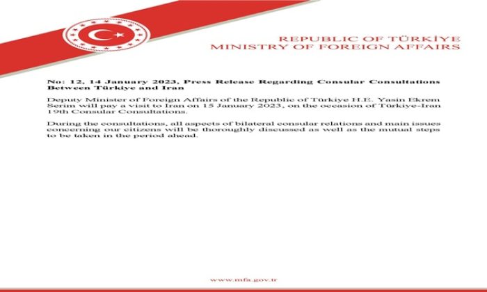 Press Release Regarding Consular Consultations Between Türkiye and Iran